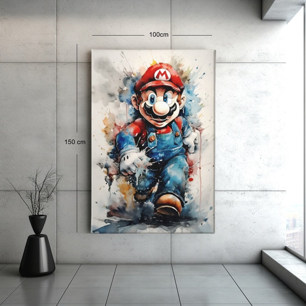Retro Spel Held Graffiti Canvas Schilderij - Afbeelding 6