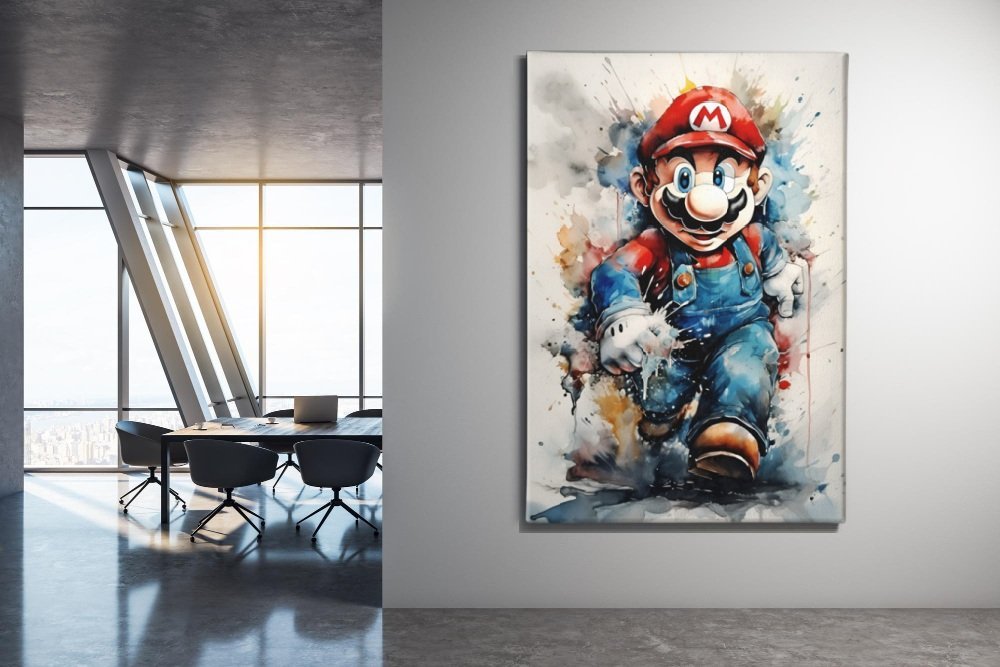 Retro Spel Held Graffiti Canvas Schilderij - Afbeelding 5