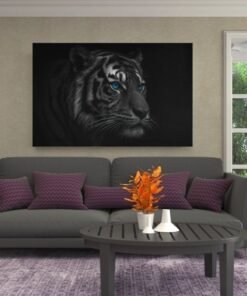 ALIVA 1539 tijger met blauwe ogen canvas schilderij c