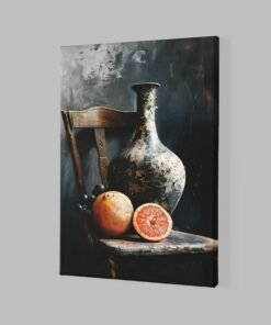 ALIVA 1540 stilleven met vaas en fruit canvas schilderij a