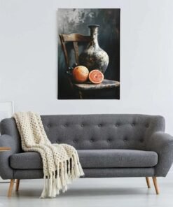 stilleven-met-vaas-en-fruit-canvas-schilderij-b