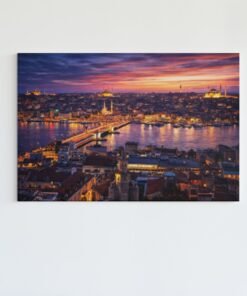 Istanbul Stadspanorama Canvas Schilderij