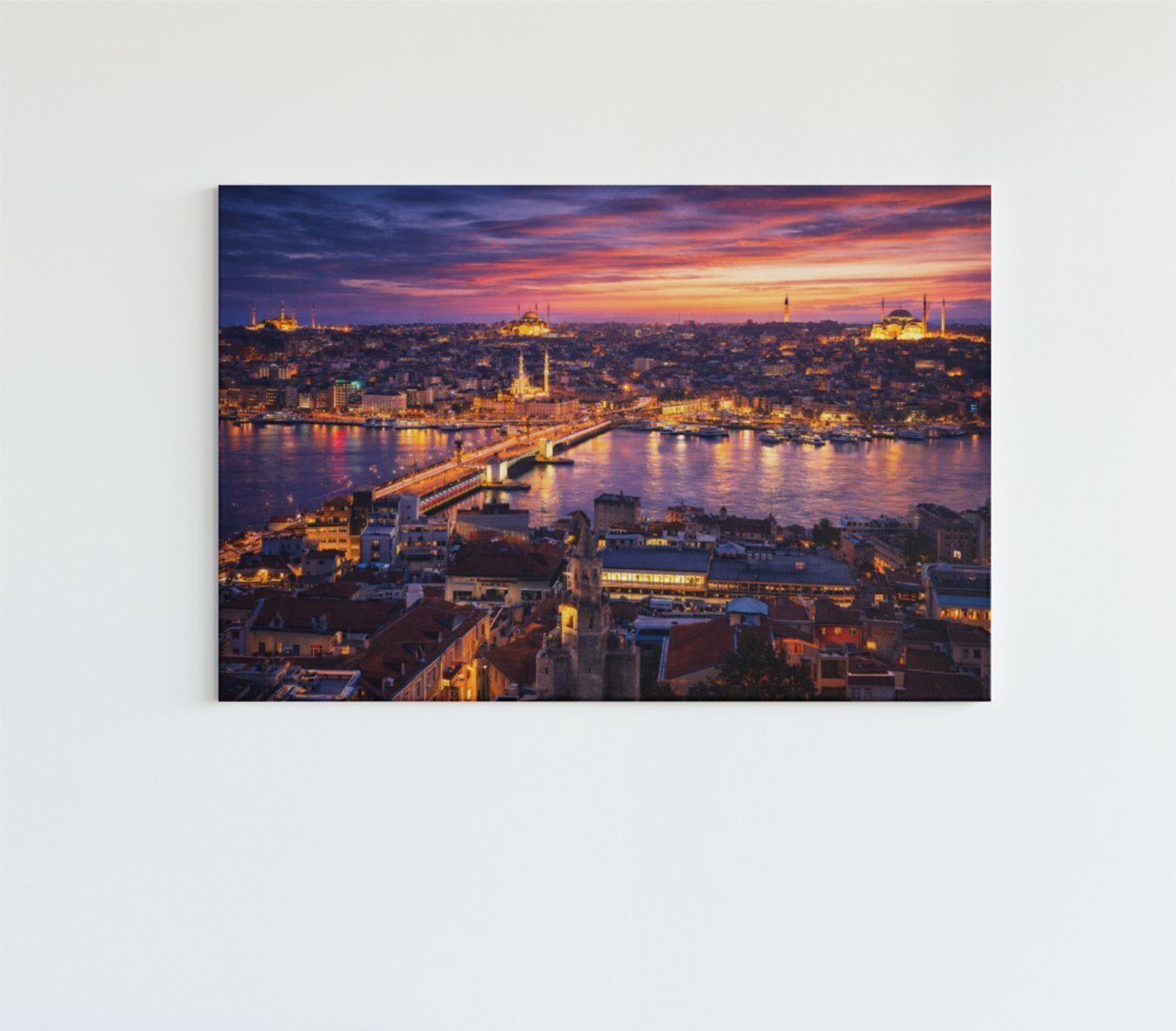 Istanbul Stadspanorama Canvas Schilderij