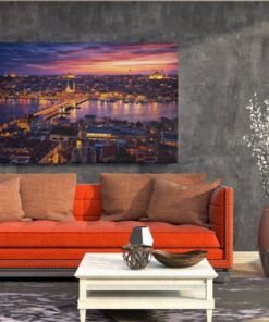 Istanbul Stadspanorama Canvas Schilderij - Afbeelding 3