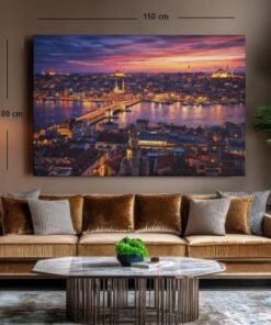 Istanbul Stadspanorama Canvas Schilderij - Afbeelding 5