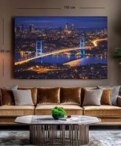 istanbul-nacht-stad-met-brug-canvas-schilderij-b