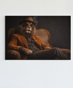 Gentleman Leeuw portret Canvas Schilderij