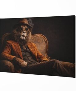 Alternative view of Gentleman Leeuw portret Canvas Schilderij