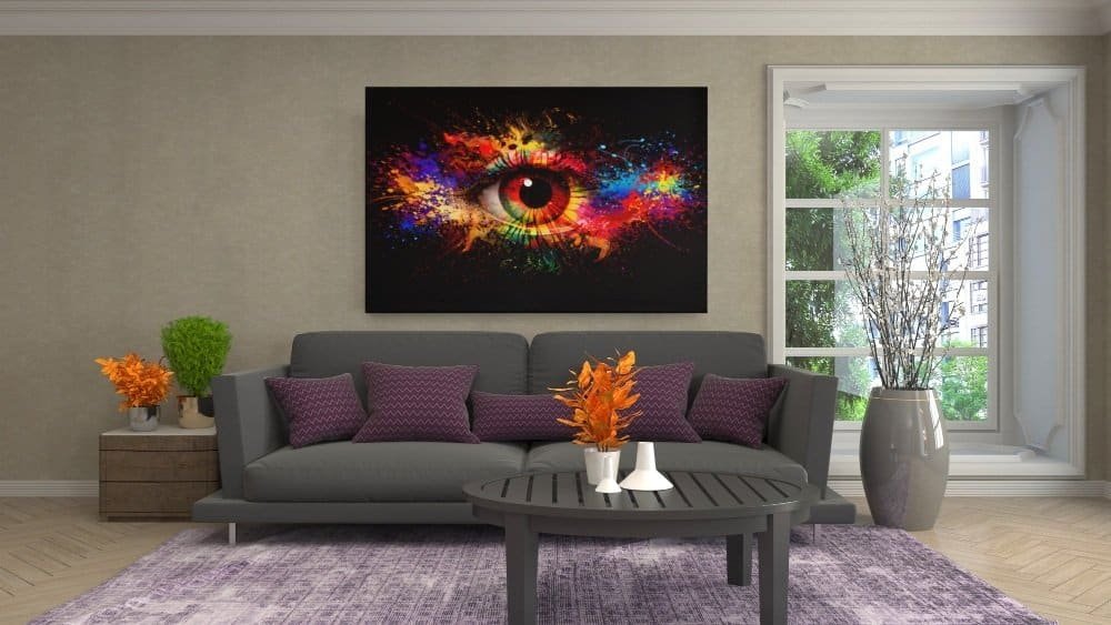 Abstracte Oog Kunst Canvas Schilderij - Afbeelding 4