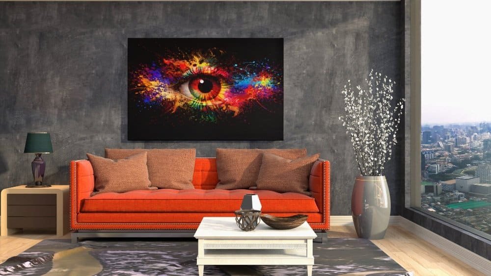 Abstracte Oog Kunst Canvas Schilderij - Afbeelding 3