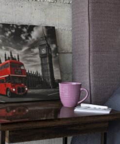 Rode Dubbeldekker Bus Londen Vierkant Schilderij - Afbeelding 3