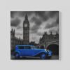 OEFE 1322 vierkant canvas schilderij blauwe oldtimer big ben