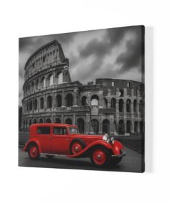 Alternative view of Rode Oldtimer Colosseum Vierkant Schilderij