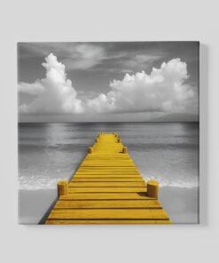 Gele Steiger aan Zee Vierkant Schilderij