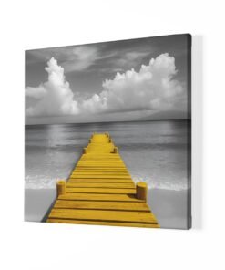 Alternative view of Gele Steiger aan Zee Vierkant Schilderij