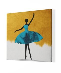 Alternative view of Dansende Ballerina Blauw Vierkant Schilderij
