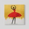 OEFE 1329 vierkant canvas schilderij rode ballerina