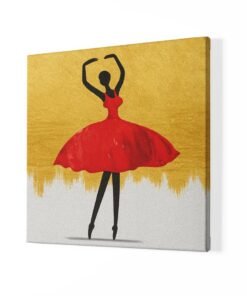 Alternative view of Rode Ballerina Vierkant Schilderij