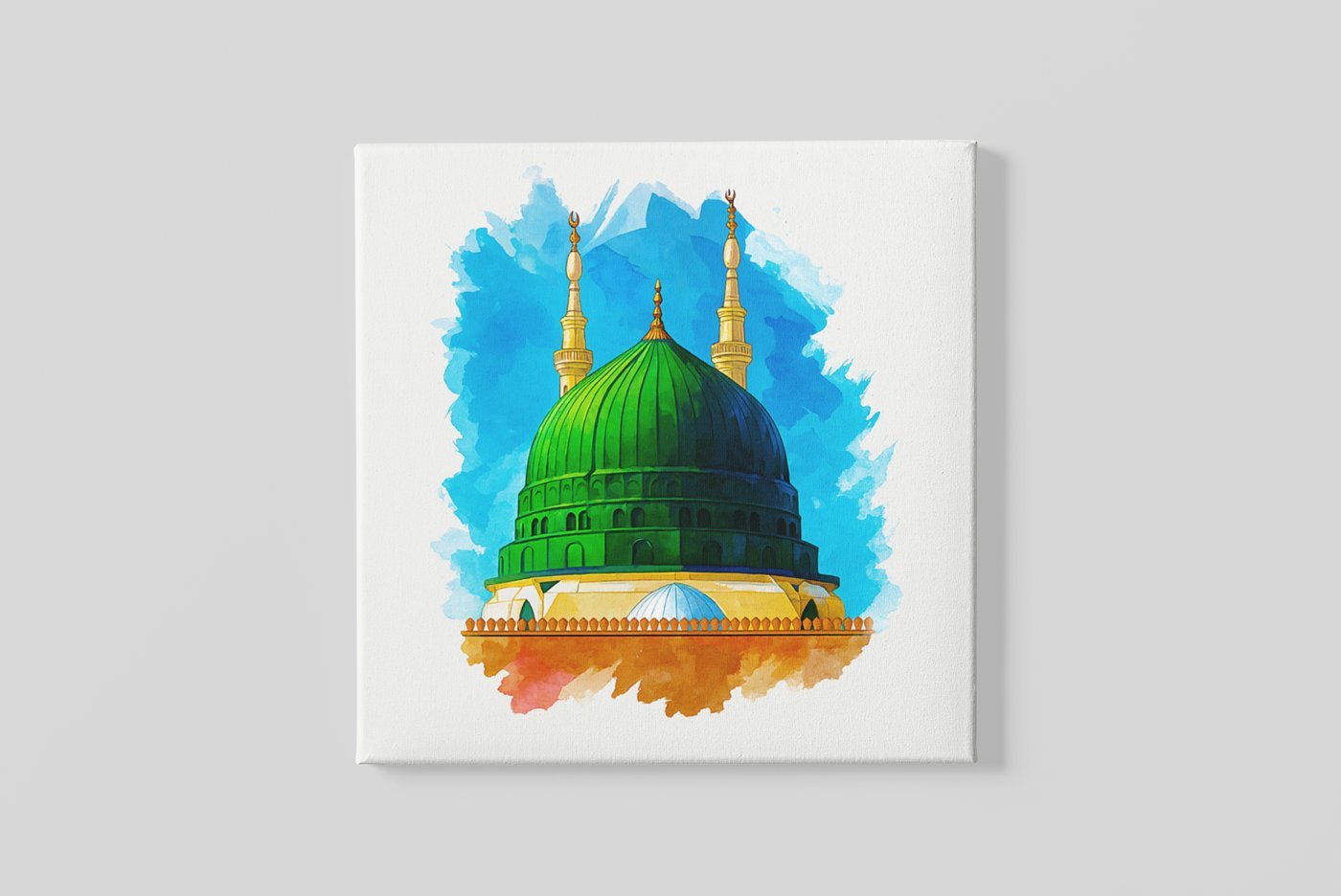 Groene Koepel Medina Vierkant Schilderij