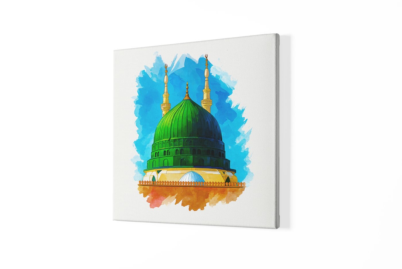 Groene Koepel Medina Vierkant Schilderij - Afbeelding 2