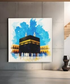 vierkant-schilderij-kaaba-aquarel-e