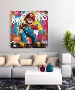 OEFE 1352 vierkant canvas schilderij pop art graffiti c