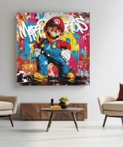 OEFE 1352 vierkant canvas schilderij pop art graffiti d