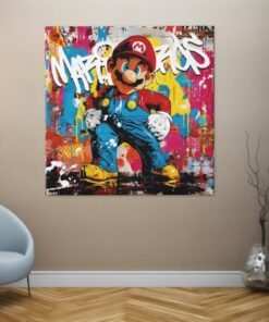 OEFE 1352 vierkant canvas schilderij pop art graffiti e
