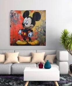 OEFE 1354 vierkant canvas schilderij graffiti cartoon icon d