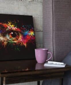 OEFE 1356 vierkant canvas schilderij abstracte oog kunst a
