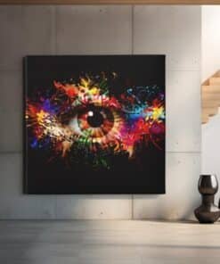 OEFE 1356 vierkant canvas schilderij abstracte oog kunst d