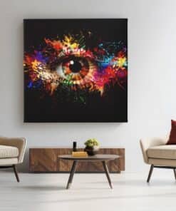 OEFE 1356 vierkant canvas schilderij abstracte oog kunst e