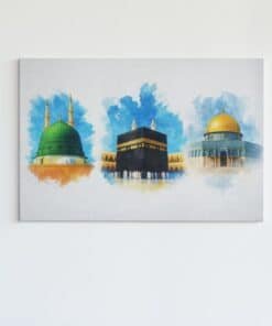 Islamitische Heilige Plaatsen Kaaba en moskeeën Canvas Schilderij