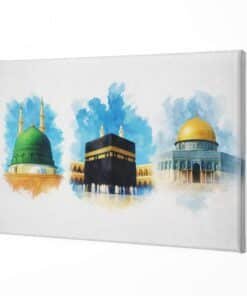Alternative view of Islamitische Heilige Plaatsen Kaaba en moskeeën Canvas Schilderij