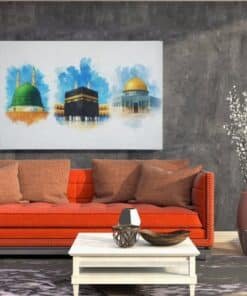 ALIVA 1544 islamitische heilige plaatsen kaaba en moskeeen canvas schilderij c