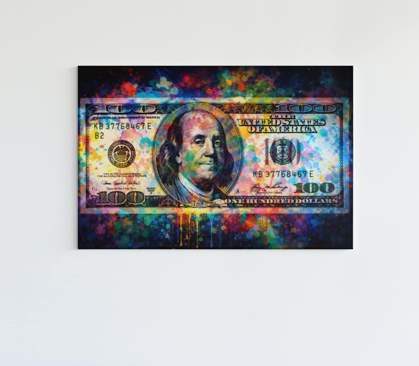 Pop Art 100 Dollar Canvas Schilderij