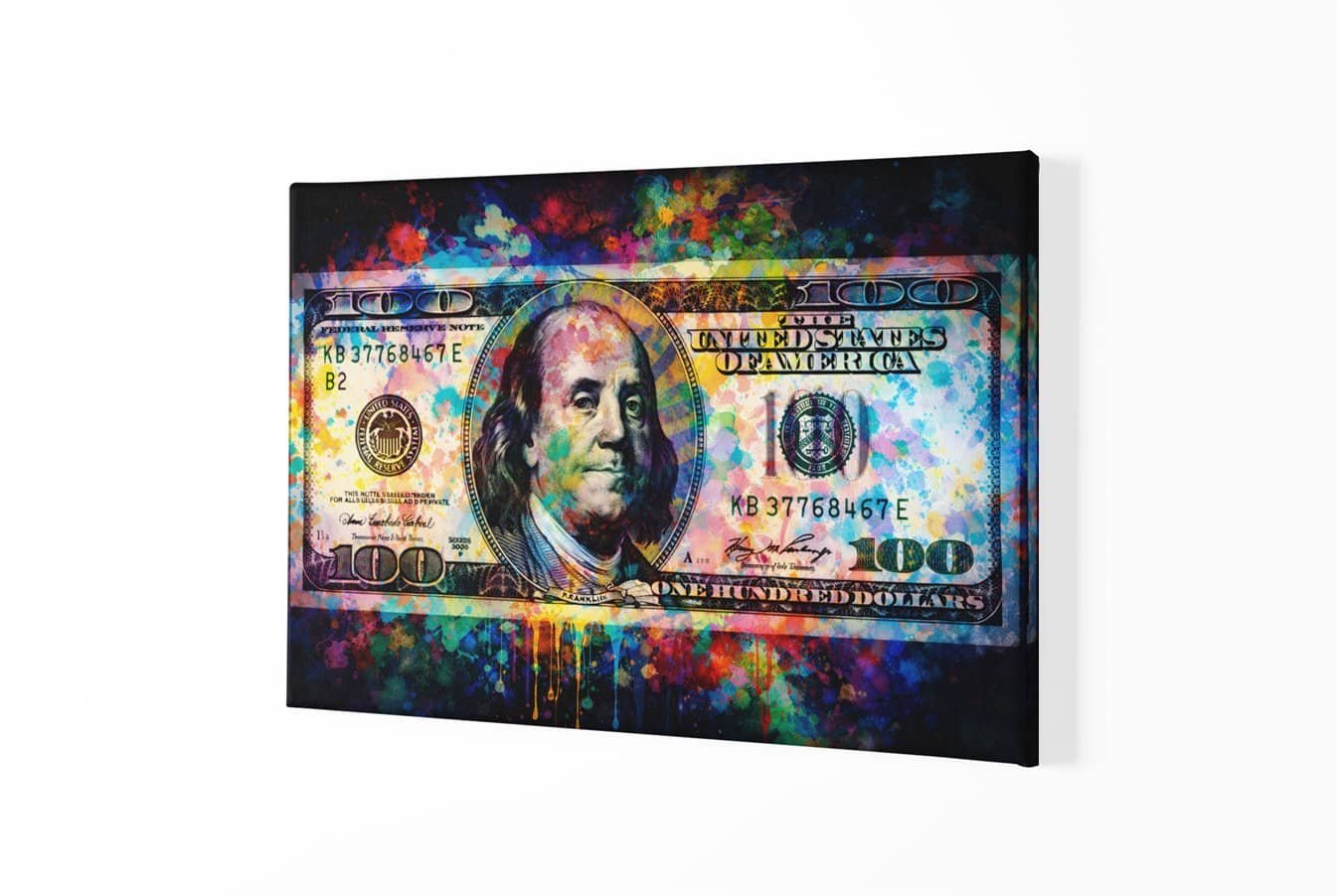 Pop Art 100 Dollar Canvas Schilderij - Afbeelding 2