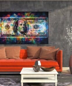 Pop Art 100 Dollar Canvas Schilderij - Afbeelding 4