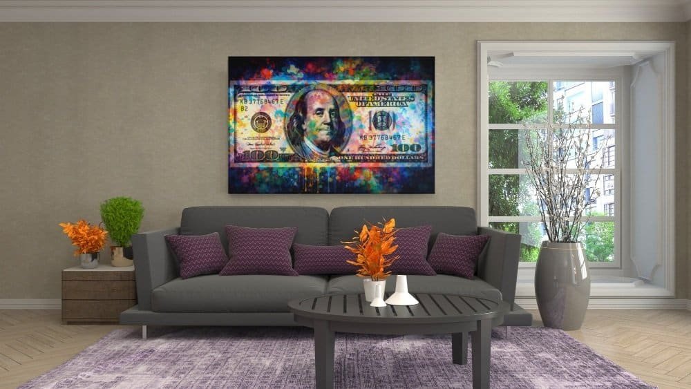 canvas-schilderij-pop-art-100-dollar-d