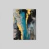 OSEFE 1001 premium canvas schilderij abstract blauw goud 100x75 cm