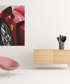 Rode Sportwagen Canvas Schilderij 75x100 cm
