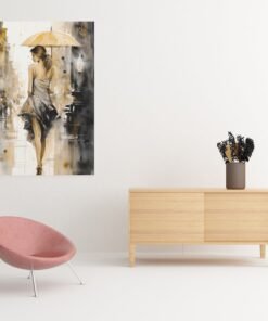 Elegante Vrouw Canvas Schilderij 75x100 cm