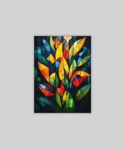 Kleurrijke Bladeren Canvas Schilderij 75x100 cm