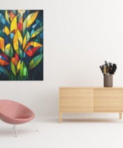 Kleurrijke Bladeren Canvas Schilderij 75x100 cm