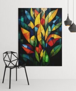 OSEFE 1004 premium canvas schilderij kleurrijke bladeren 100x75 cm c