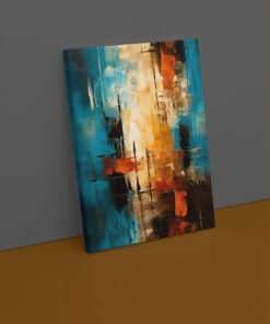 Alternative view of Kleurrijke Abstracte Kunst Schilderij 75x100 cm