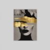 OSEFE 1007 premium canvas schilderij gouden vrouw portret 100x75 cm