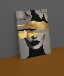 OSEFE 1007 premium canvas schilderij gouden vrouw portret 100x75 cm a