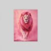 OSEFE 1008 premium canvas schilderij roze leeuw 100x75 cm