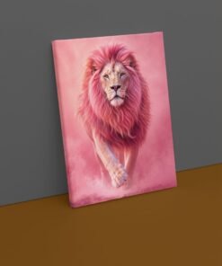 OSEFE 1008 premium canvas schilderij roze leeuw 100x75 cm a